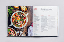 Load image into Gallery viewer, seppie in zemino, Liguria in cucina, cookbook, Enrica Monzani, simebooks, sunset & venice